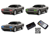 Dodge Challenger Non Projector V.3 Fusion Color Change Headlight & LED Halo Fog Light Kit 2008-2014