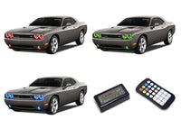 Dodge Challenger Non Projector V.3 Fusion Color Change Headlight & LED Halo Fog Light Kit 2008-2014