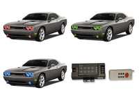 Dodge Challenger Non Projector V.3 Fusion Color Change Headlight & LED Halo Fog Light Kit 2008-2014