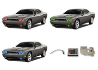Dodge Challenger Projector V.3 Fusion Color Change Headlight & LED Halo Fog Light Kit 2008-2014
