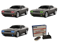 Dodge Challenger Projector V.3 Fusion Color Change Headlight & LED Halo Fog Light Kit 2008-2014