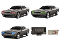 Dodge Challenger Projector V.3 Fusion Color Change LED Halo Headlight Kit 2008-2014