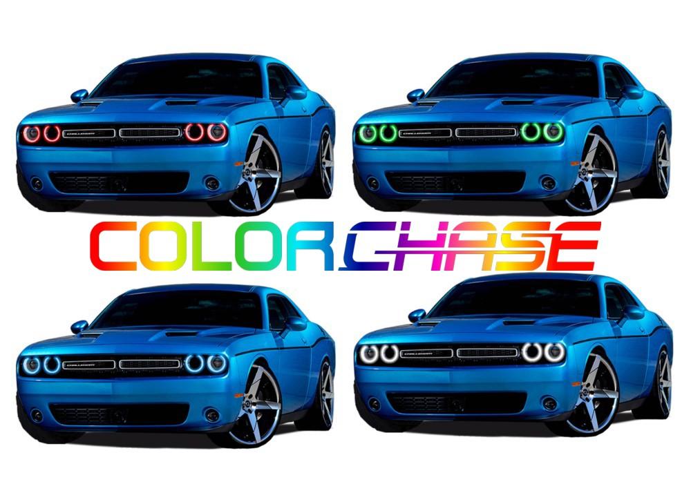 Dodge Challenger Projector ColorChase LED Halo Headlight Kit 2015-2017