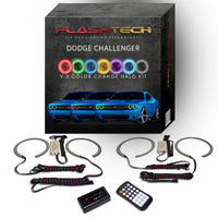 Dodge Challenger Projector V.3 Fusion Color Change LED Halo Headlight Kit 2015-2017