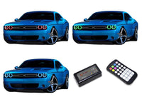 Dodge Challenger Projector V.3 Fusion Color Change LED Halo Headlight Kit 2015-2017