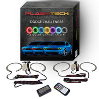 Dodge Challenger Projector V.3 Fusion Color Change LED Halo Headlight Kit 2015-2017