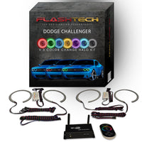 Dodge Challenger Projector V.3 Fusion Color Change LED Halo Headlight Kit 2015-2017