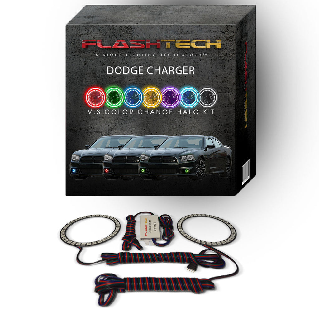 Dodge Charger V.3 Fusion Color Change LED Halo Fog Light Kit 2011-2014