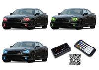 Dodge Charger V.3 Fusion Color Change Headlight & LED Halo Fog Light Kit 2011-2014
