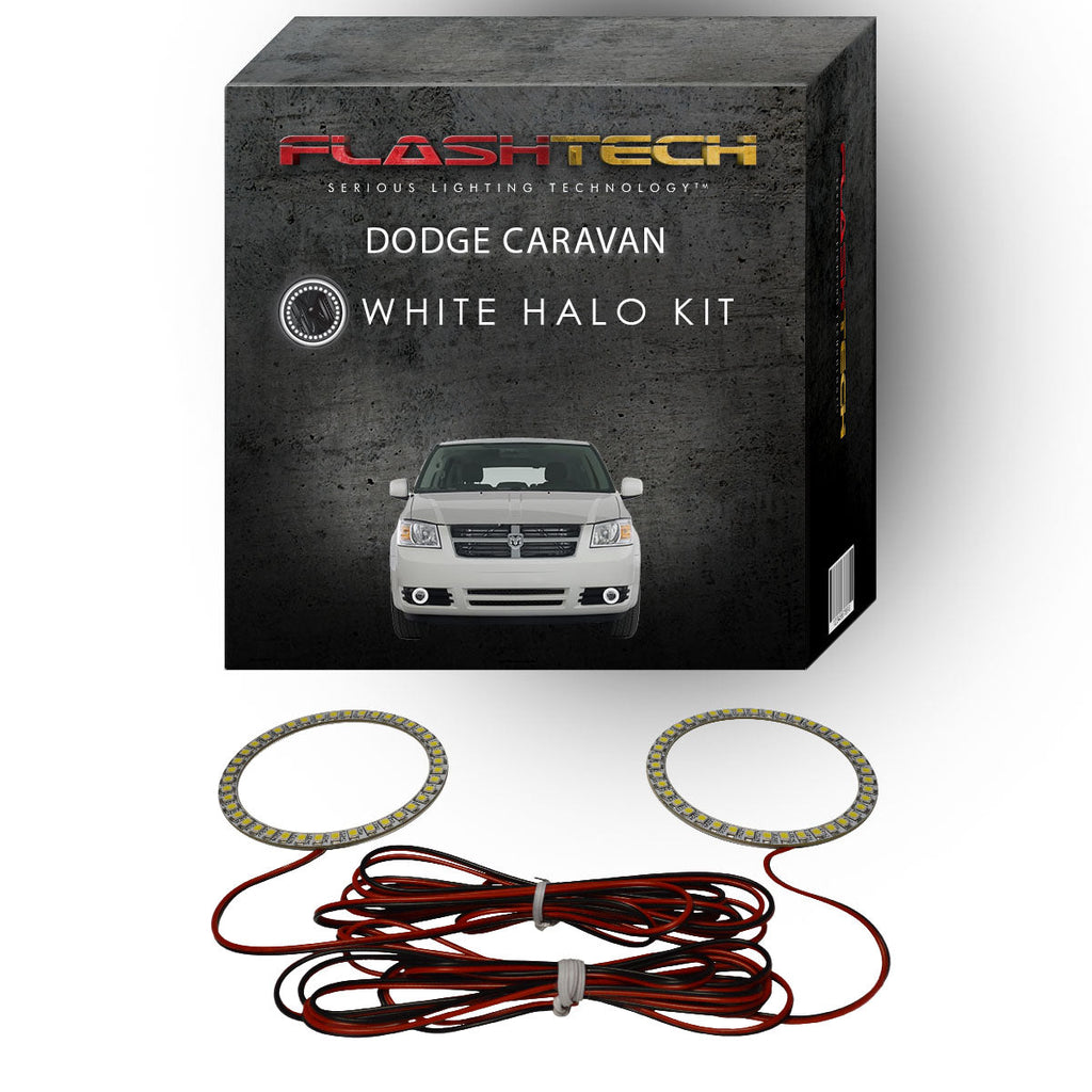 Dodge Caravan White LED Halo Fog Light Kit 2005-2009