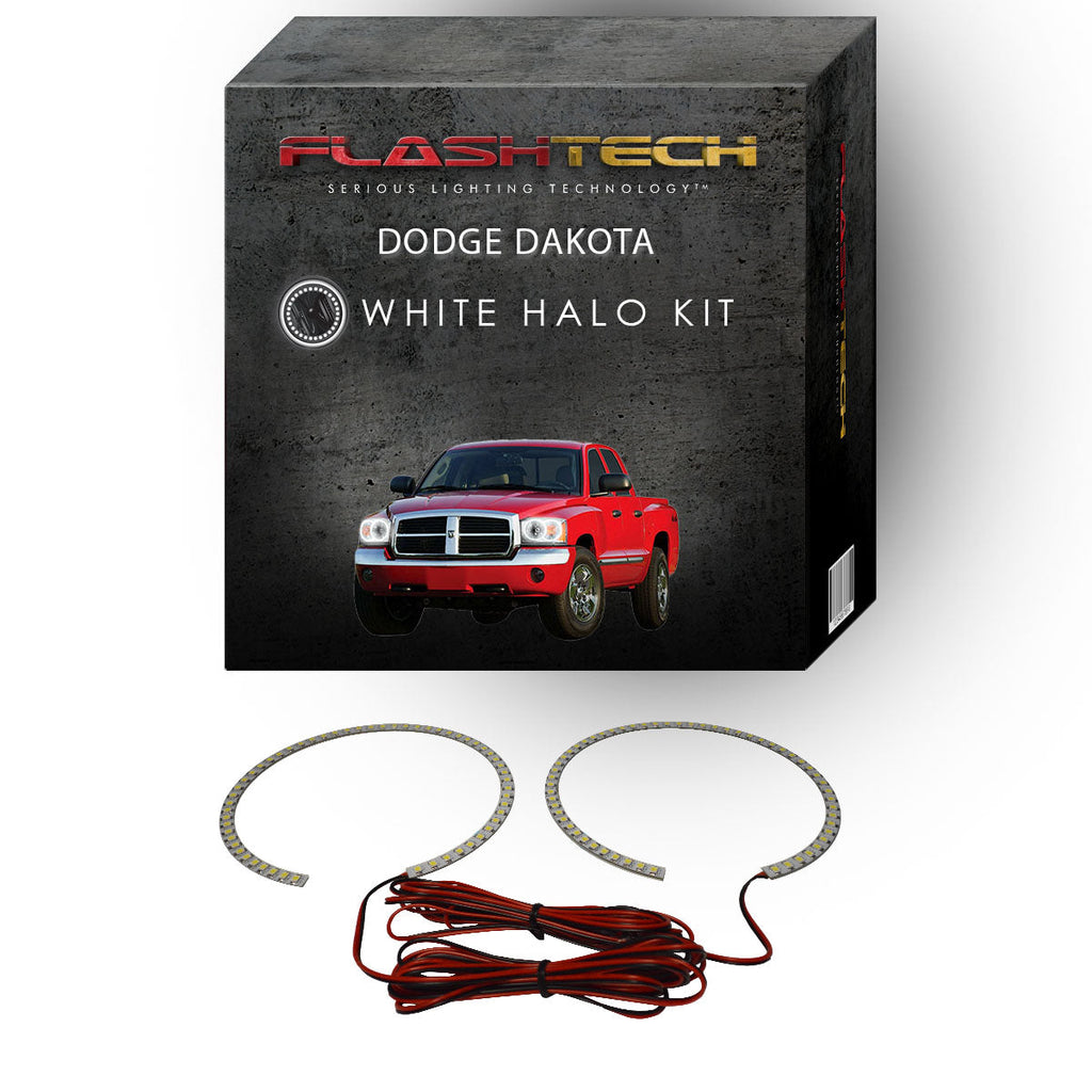 Dodge Dakota White LED Halo Headlight Kit 2005-2007