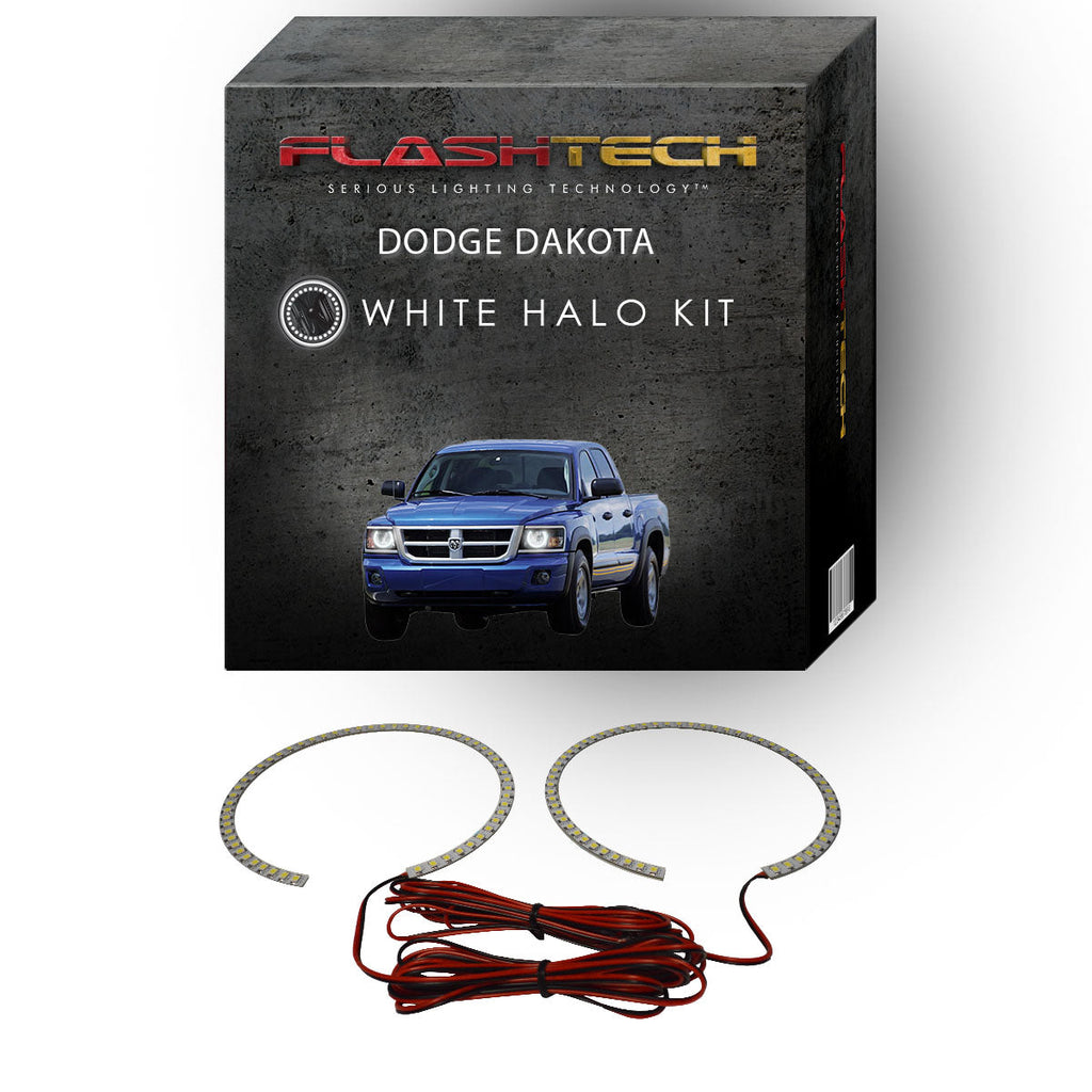 Dodge Dakota White LED Halo Headlight Kit 2008-2011