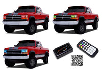 Dodge Dakota V.3 Fusion Color Change LED Halo Headlight Kit 1991-1996