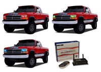 Dodge Dakota V.3 Fusion Color Change LED Halo Headlight Kit 1991-1996