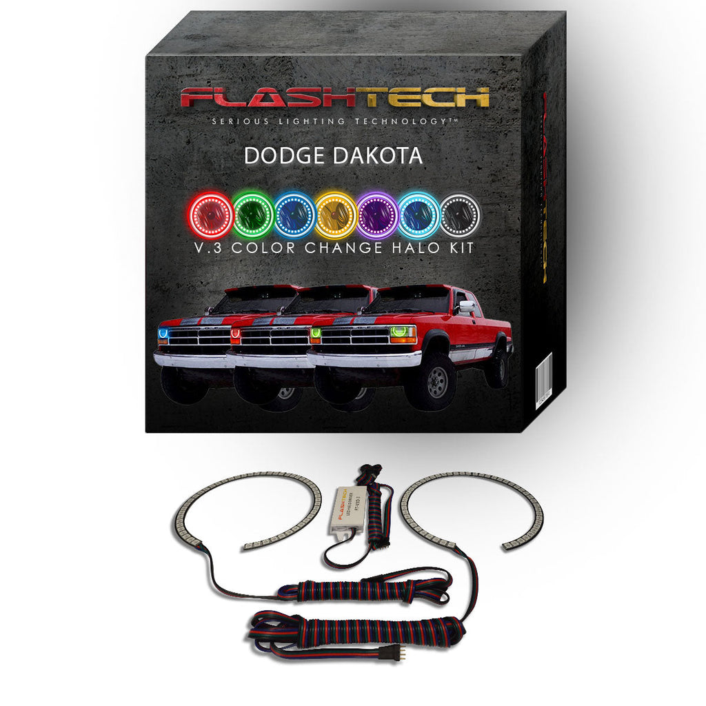 Dodge Dakota V.3 Fusion Color Change LED Halo Headlight Kit 1991-1996