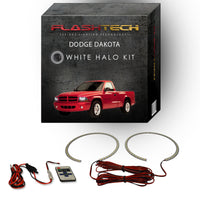 Dodge Dakota White LED Halo Headlight Kit 1997-2004