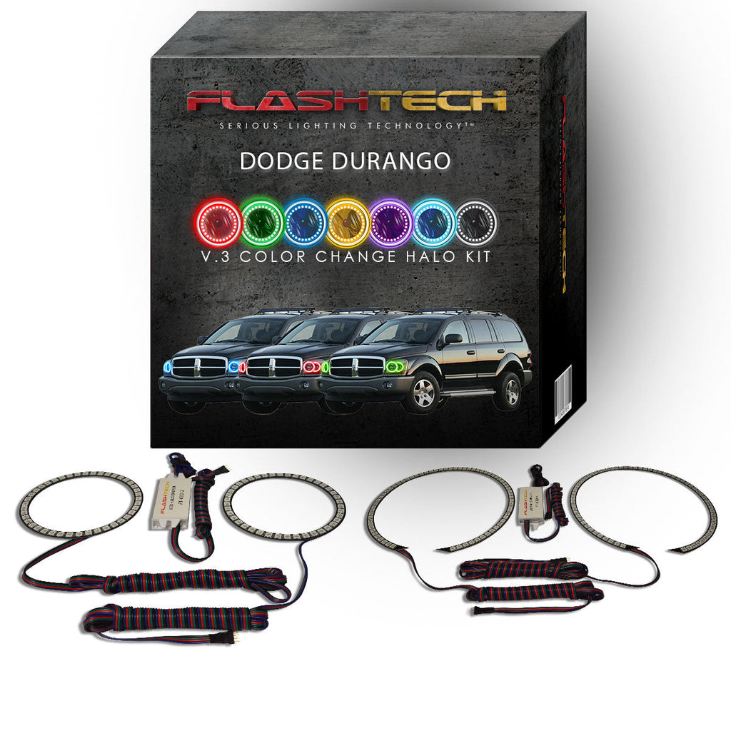 Dodge Durango V.3 Fusion Color Change LED Halo Headlight Kit 2004-2006