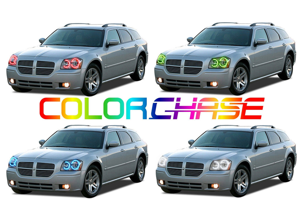 Dodge Magnum ColorChase Headlight & LED Halo Fog Light Kit 2005-2007