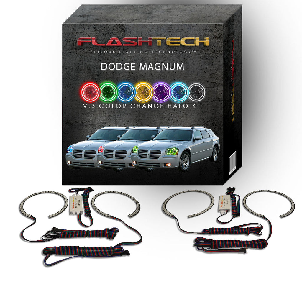 Dodge Magnum V.3 Fusion Color Change LED Halo Headlight Kit 2005-2008