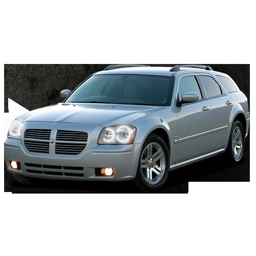 Dodge Magnum White Headlight & LED Halo Fog Light Kit 2005-2008