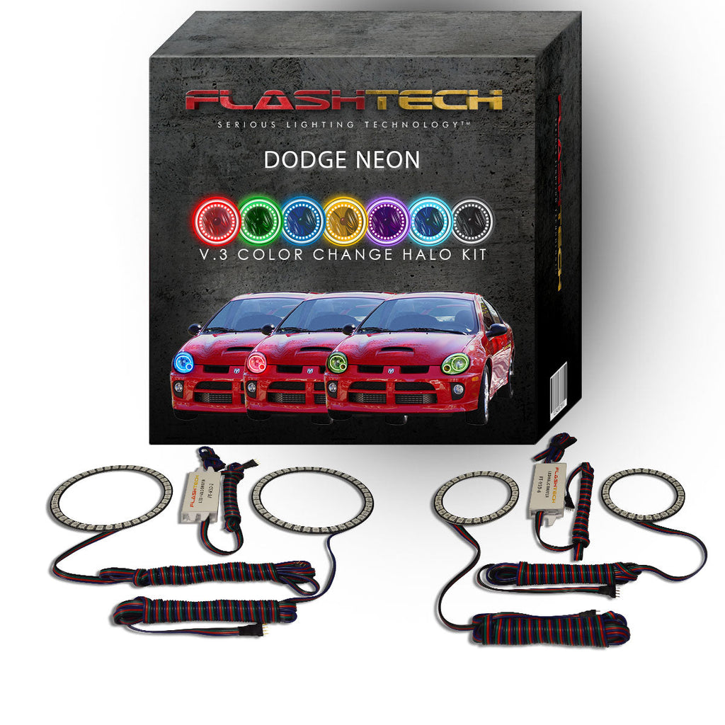 Dodge Neon V.3 Fusion Color Change LED Halo Headlight Kit 2003-2005