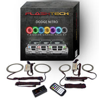 Dodge Nitro V.3 Fusion Color Change Headlight & LED Halo Fog Light Kit 2007-2012