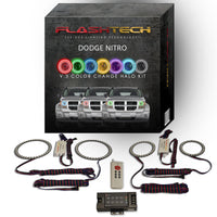 Dodge Nitro V.3 Fusion Color Change Headlight & LED Halo Fog Light Kit 2007-2012
