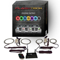 Dodge Nitro V.3 Fusion Color Change Headlight & LED Halo Fog Light Kit 2007-2012