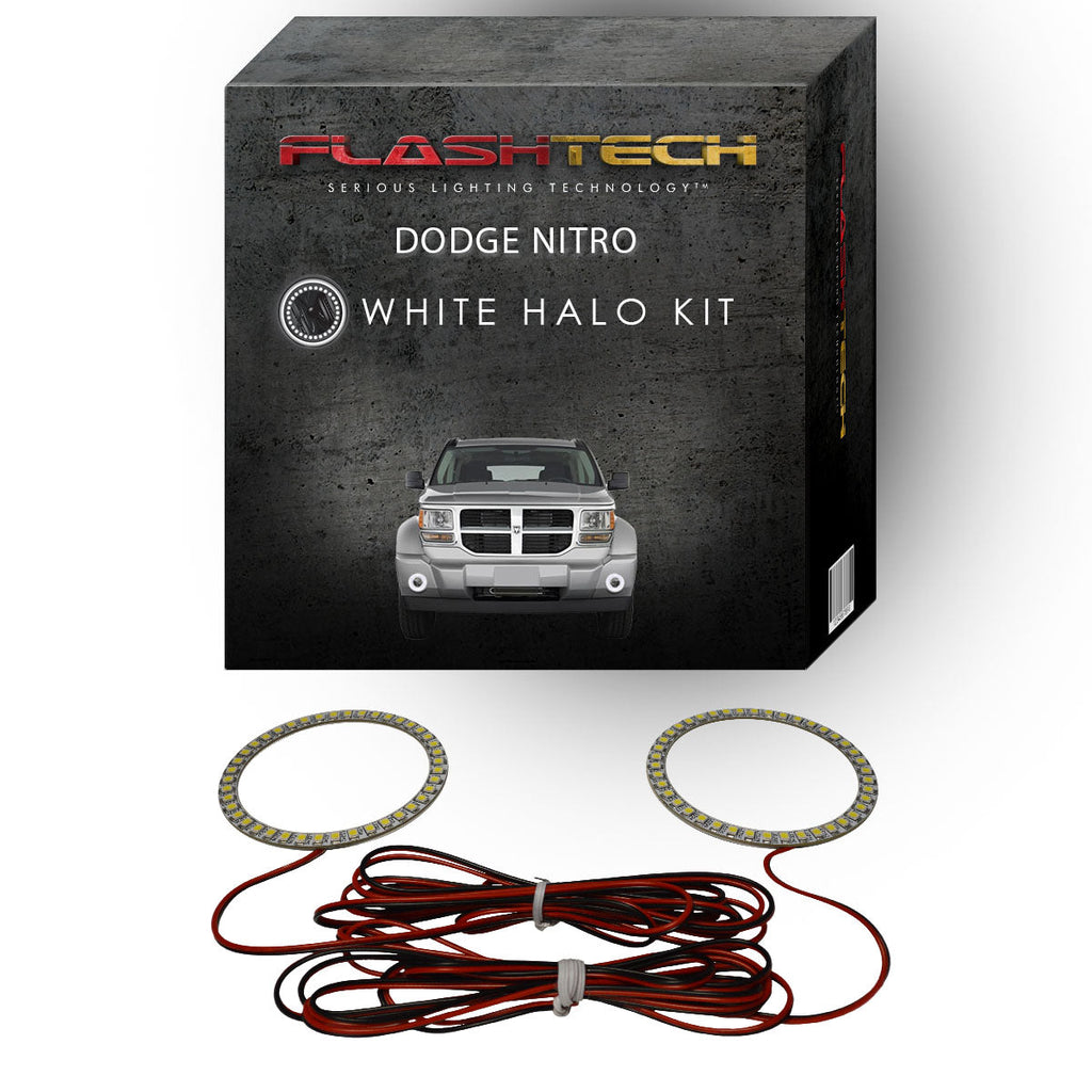 Dodge Nitro White LED Halo Fog Light Kit 2007-2012