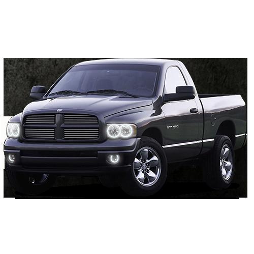 Dodge Ram White Headlight & LED Halo Fog Light Kit 2002-2005