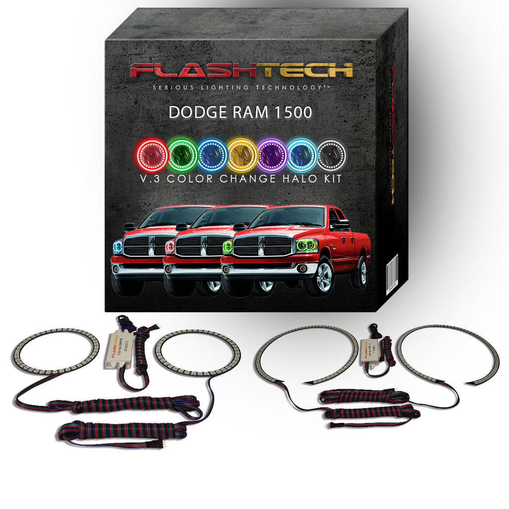 Dodge Ram V.3 Fusion Color Change LED Halo Headlight Kit 2006-2008