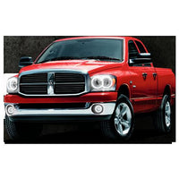 Dodge Ram White Headlight & LED Halo Fog Light Kit 2006-2008