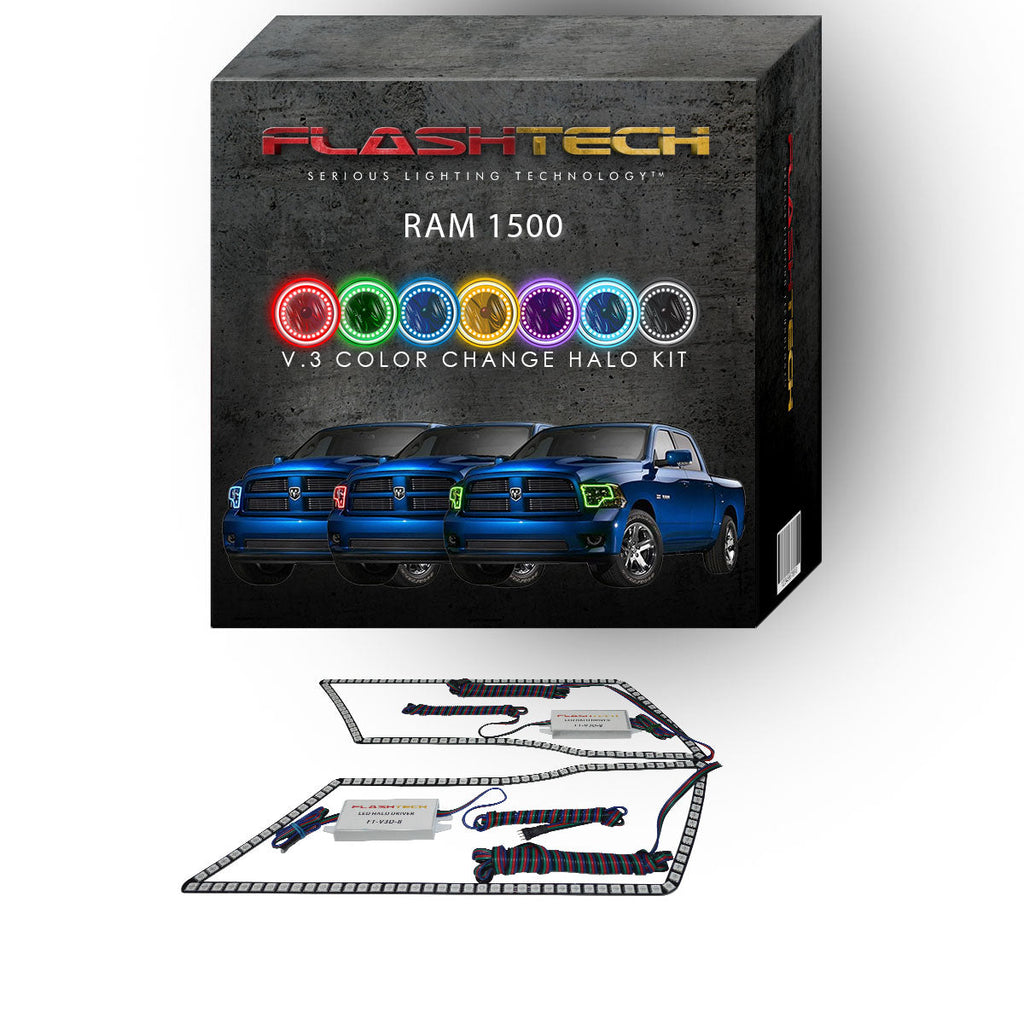 Dodge Ram V.3 Fusion Color Change LED Halo Headlight Kit 2009-2014
