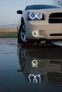 Dodge Charger White Headlight & LED Halo Fog Light Kit 2005-2010
