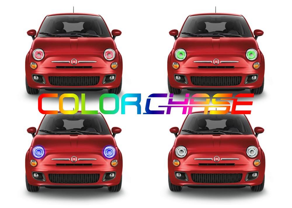 Fiat 500 ColorChase LED Halo Headlight Kit 2012-2013
