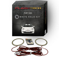 Fiat 500 White LED Halo Headlight Kit 2012-2013