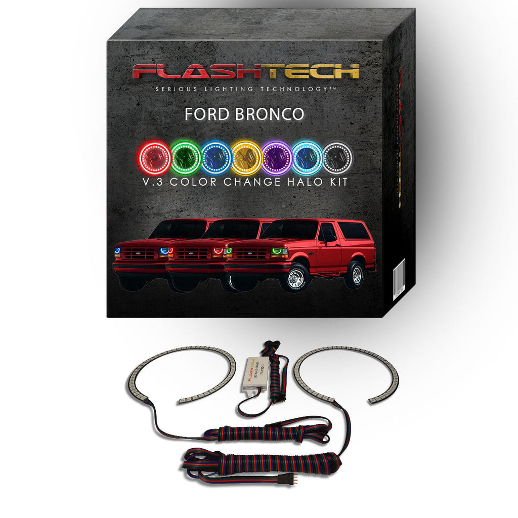 Ford Bronco V.3 Fusion Color Change LED Halo Headlight Kit 1992-1996
