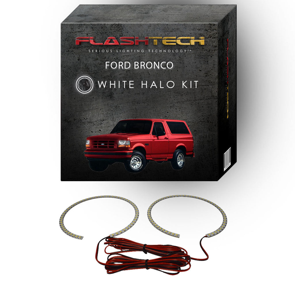 Ford Bronco White LED Halo Headlight Kit 1992-1996
