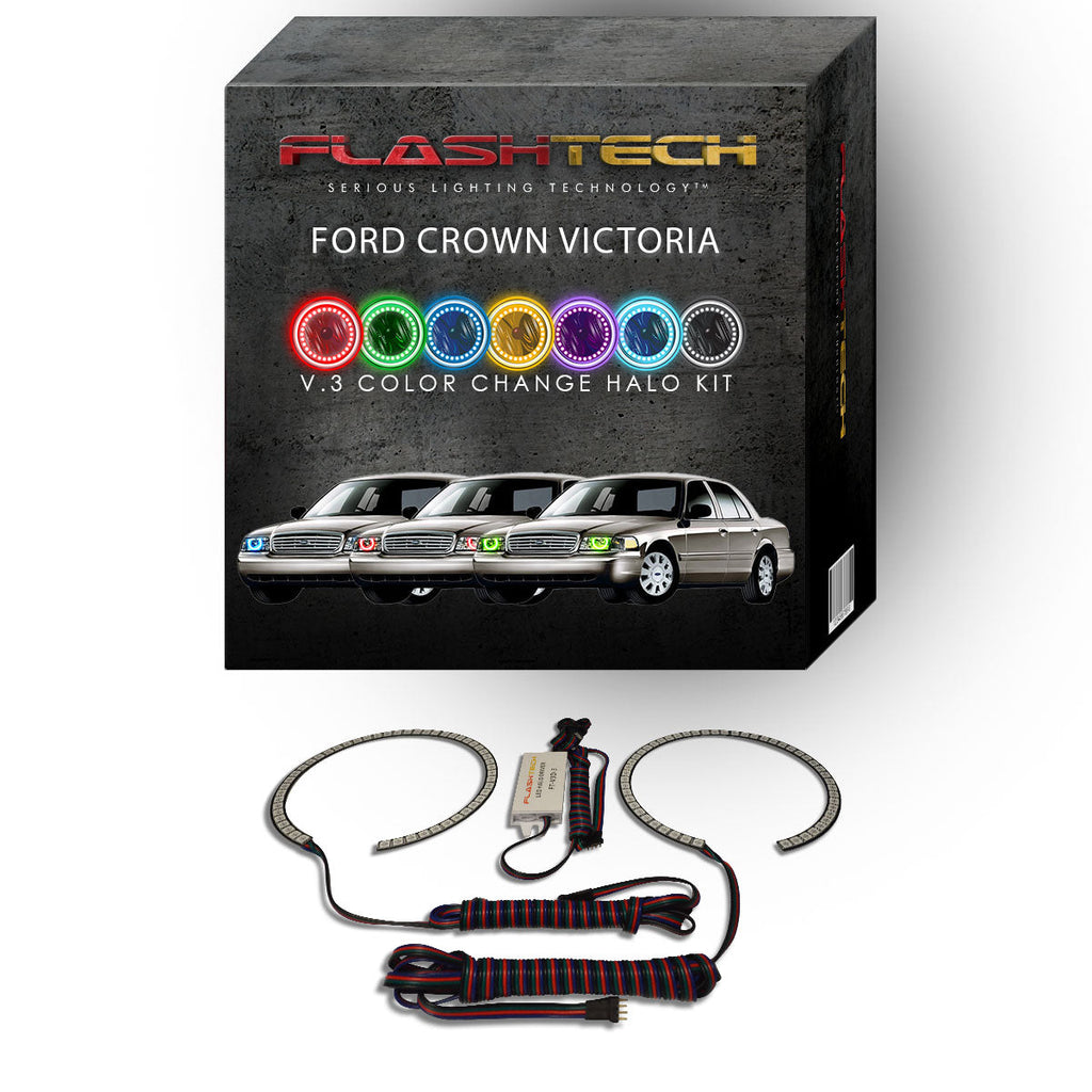 Ford Crown Victoria V.3 Fusion Color Change LED Halo Headlight Kit 1998-2011