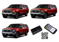 Ford Excursion V.3 Fusion Color Change LED Halo Headlight Kit 2000-2004