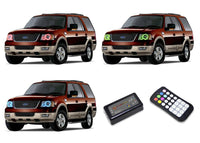 Ford Expedition V.3 Fusion Color Change LED Halo Headlight Kit 2003-2006