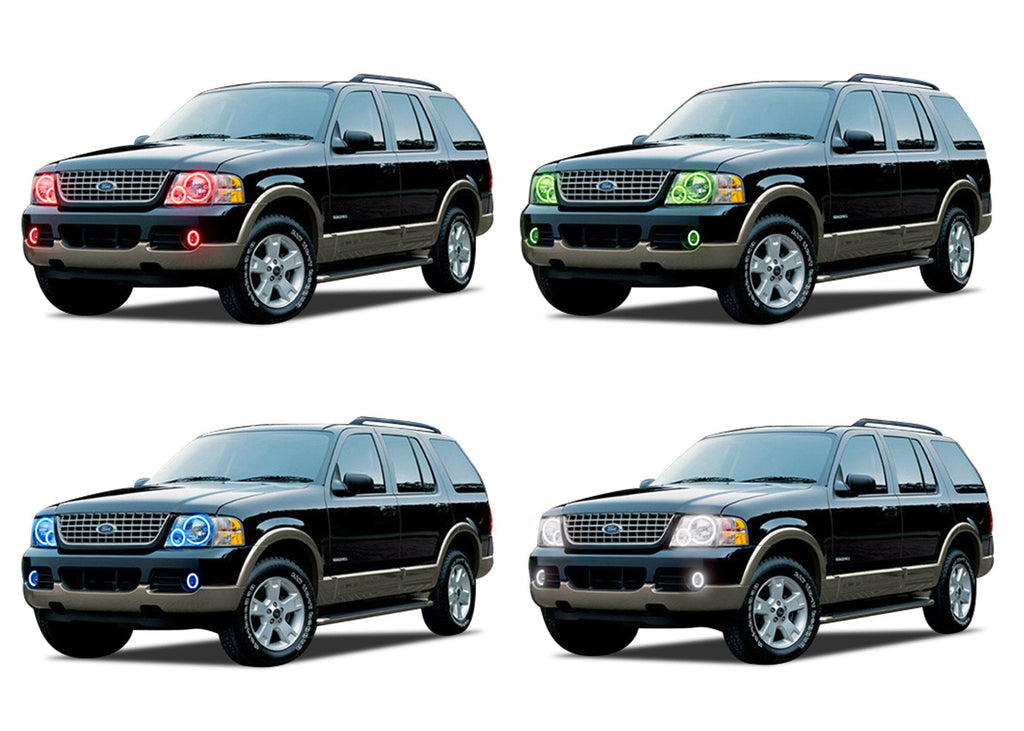Ford Explorer V.3 Fusion Color Change Headlight & LED Halo Fog Light Kit 2002-2005