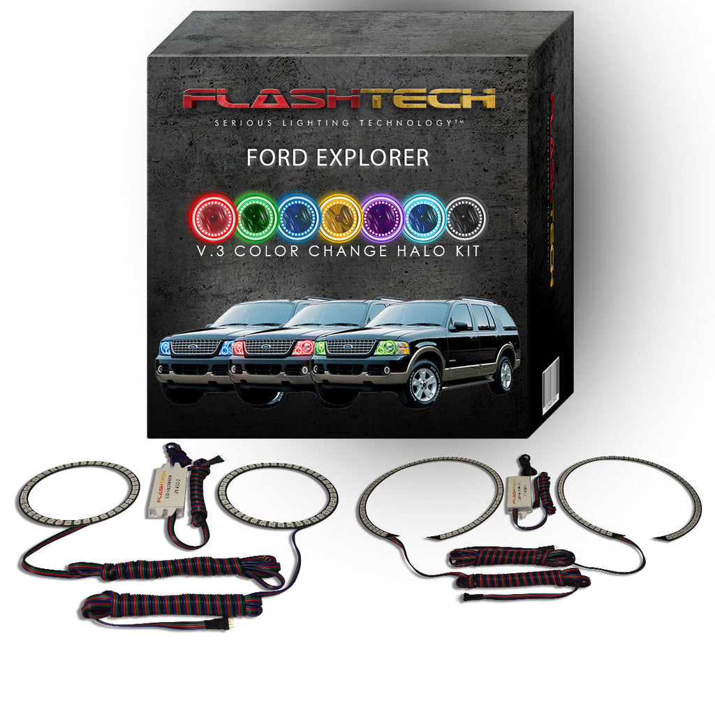 Ford Explorer V.3 Fusion Color Change LED Halo Headlight Kit 2002-2005