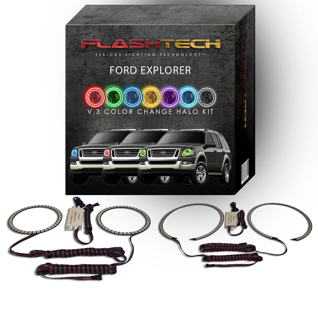 Ford Explorer V.3 Fusion Color Change LED Halo Headlight Kit 2006-2010