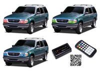 Ford Explorer V.3 Fusion Color Change LED Halo Headlight Kit 1995-2001