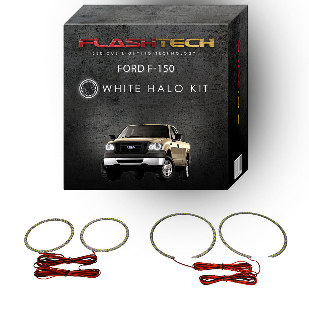 Ford F150 White LED Halo Headlight Kit 2004-2008
