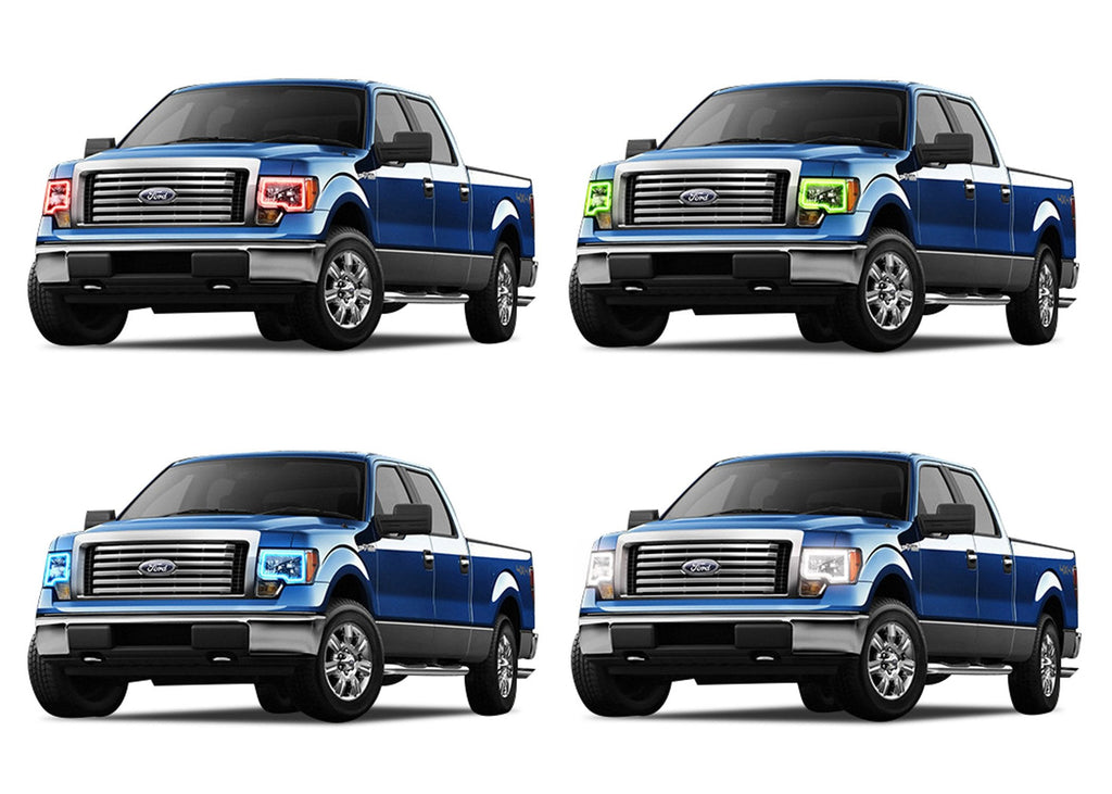 Ford F150 V.3 Fusion Color Change Headlight & LED Halo Fog Light Kit 2009-2015