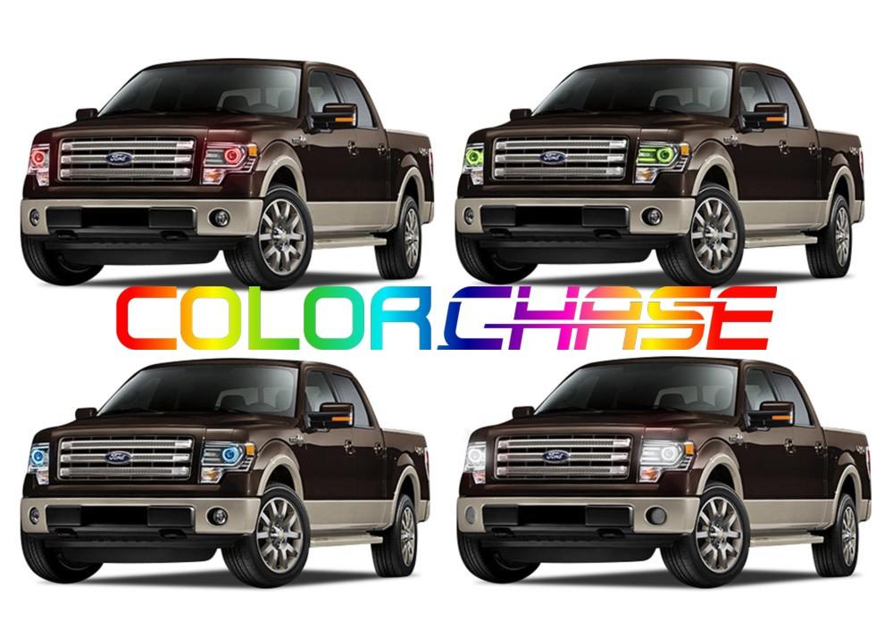 Ford F150 Projector ColorChase LED Halo Headlight Kit 2013-2014