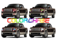 Ford F150 Projector ColorChase Headlight & LED Halo Fog Light Kit 2013-2014