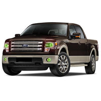 Ford F150 Projector ColorChase Headlight & LED Halo Fog Light Kit 2013-2014